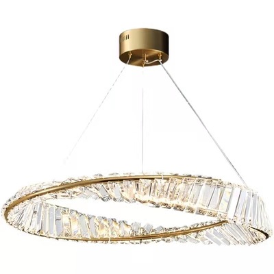 Twist Ring Chandelier Stainless steel Glass LED Pendant Lamp