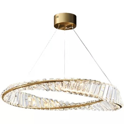 Twist Ring Chandelier Stainless steel Glass LED Pendant Lamp