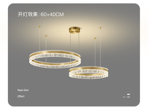 Double Rings LED Chandelier 60+40cm Parallel Circular Modern Pendant Light bedroom lamp