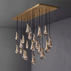 Luxury brass copper glass bottle chandelier pendant lamp