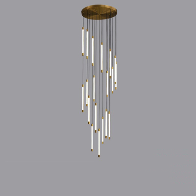 transparent strip acrylic tube 19 lights LED pendant light modern lamp