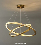 D6172 living room morden Brass Twist Aluminum Ring Acrylic LED Light Chandelier 2 rings pendant lamp