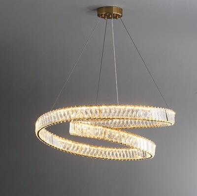 Luxury Crystal Glass Circular Ring Chandelier modern LED Decorative lights
