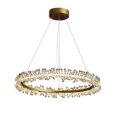D400MM 600MM 800MM Gold Silver Black Aluminum Ring Crystal Chandelier铝圈水晶珠吊灯