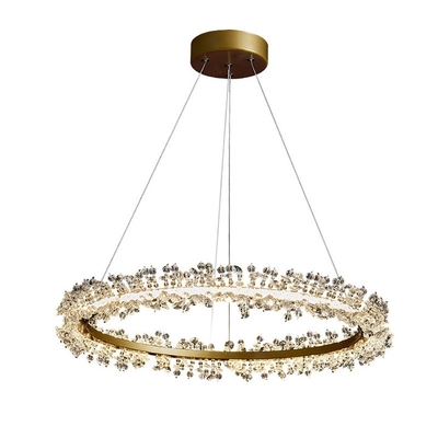 D400MM 600MM 800MM Gold Silver Black Aluminum Ring Crystal Chandelier铝圈水晶珠吊灯