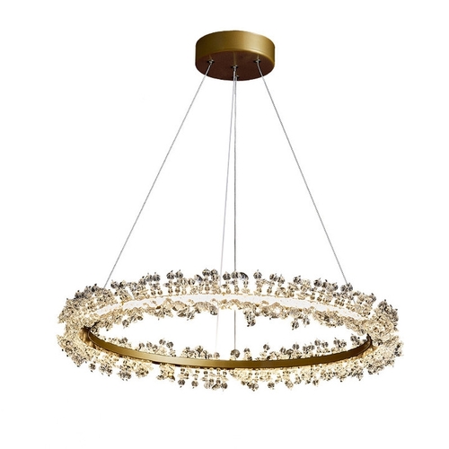 D400MM 600MM 800MM Gold Silver Black Aluminum Ring Crystal Chandelier铝圈水晶珠吊灯